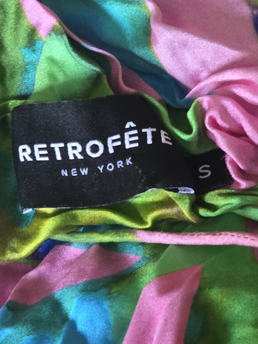 Retrofete Strapless Maxi Dress in Pink, Green & Blue - Picture 10 of 11
